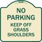 Signmission No Parking Keep Off Grass Shoulders Heavy-Gauge Aluminum Sign, 18" x 18", TG-1818-23712 A-DES-TG-1818-23712 - alternate 1